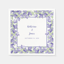 Elegant Wedding Periwinkle Waterverf Floral paper Servet