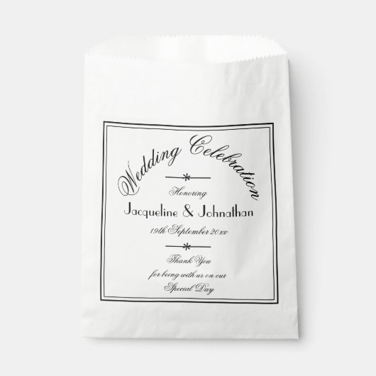 Elegant Wedding Personalized Chic Wedding Snoep Bedankzakje (Voorkant)