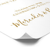 Elegant Wedding Personalized Gold Favors Table Poster (Hoek)