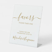 Elegant Wedding Personalized Gold Favors Table Reclamebord Met Voetstuk (Voorkant)