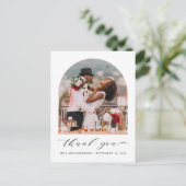 Elegant Wedding Photo Arched Lijst Dank je wel Briefkaart (Staand voorkant)
