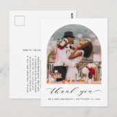 Elegant Wedding Photo Arched Lijst Dank je wel Briefkaart (Voorkant / Achterkant)