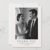 Elegant Wedding Photo Card With Message Bedankkaart (Voorkant)