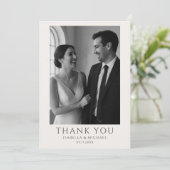 Elegant Wedding Photo Card With Message Bedankkaart (Staand voorkant)