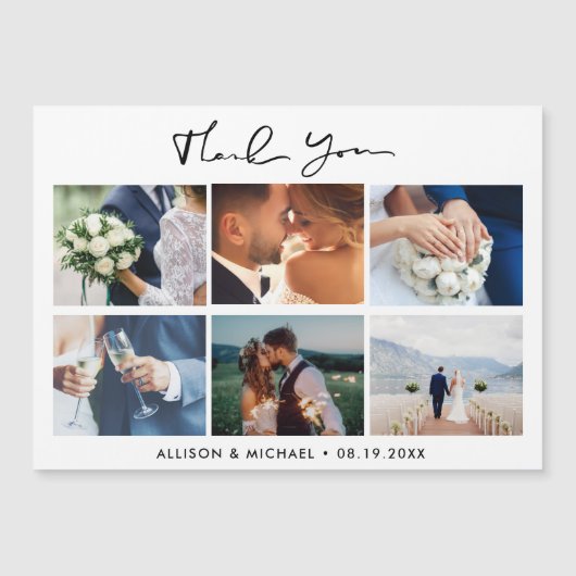 Elegant Wedding Photo Collage Hartelijk dank (Voorkant)