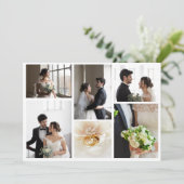 Elegant Wedding Photo Collage Hartelijk dank Bedankkaart (Staand voorkant)