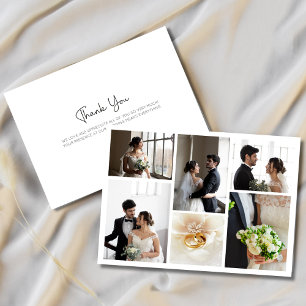 Elegant Wedding Photo Collage Hartelijk dank Bedankkaart