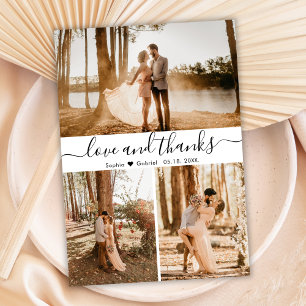Elegant Wedding Photo Collage Hartelijk dank Bedankkaart