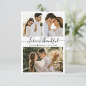 Elegant Wedding Photo Collage Hartelijk dank Bedankkaart (Staand voorkant)
