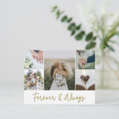 Elegant Wedding Photo Collage Hartelijk dank Briefkaart (Staand voorkant)