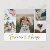 Elegant Wedding Photo Collage Hartelijk dank Briefkaart (Voorkant)