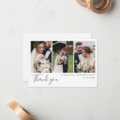 Elegant Wedding Photo Collage Hartelijk dank Notitiekaartje (Voorkant / Achterkant in situ)