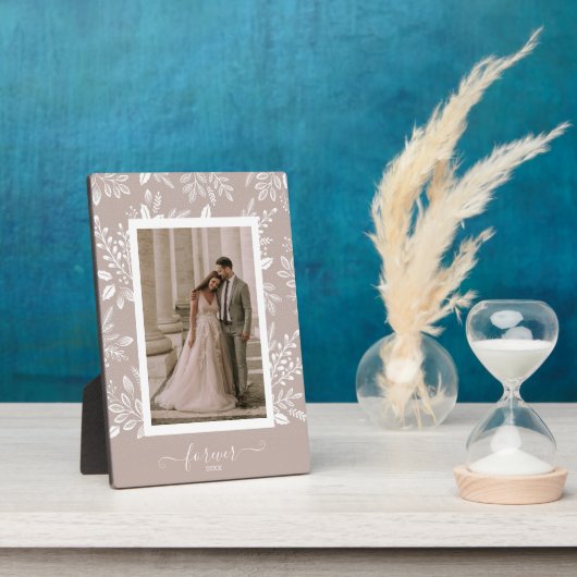 Elegant Wedding Photo Frameless Afbeelding Easel Fotoplaat (Zijkant)