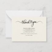Elegant Wedding Photo Hand-Lettered Bedankt Notitiekaartje (Achterkant)