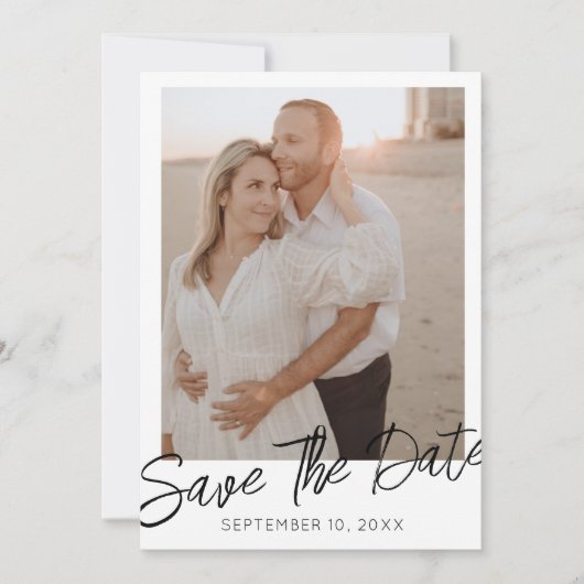 Elegant Wedding Photo Save the Date Kaart (Voorkant)