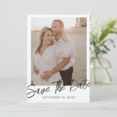 Elegant Wedding Photo Save the Date Kaart (Staand voorkant)