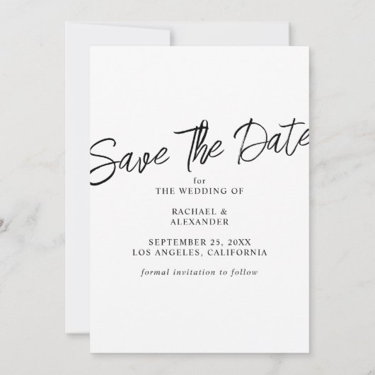 Elegant Wedding Photo Save the Date Kaart (Achterkant)