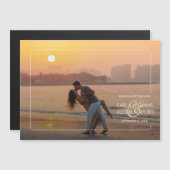 Elegant Wedding Photo Save the Date Magnetic Kaart (Voorkant / Achterkant)