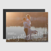 Elegant Wedding Photo Save the Date Magnetic Kaart (Voorkant / Achterkant)