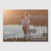 Elegant Wedding Photo Save the Date Magnetic Kaart (Voorkant)