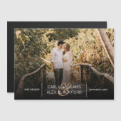Elegant Wedding Photo Save the Date Magnetic Kaart (Voorkant / Achterkant)