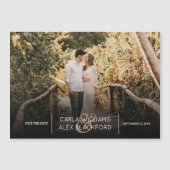 Elegant Wedding Photo Save the Date Magnetic Kaart (Voorkant)