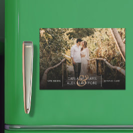 Elegant Wedding Photo Save the Date Magnetic Kaart