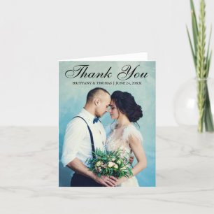 Elegant Wedding Photo Script Dank u Kaart notitie