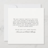 Elegant Wedding Photo Thank You Bedankkaart (Achterkant)