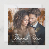Elegant Wedding Photo Thank You Bedankkaart (Voorkant)