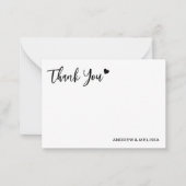 Elegant Wedding Photo Thank You Newlyweds Couple Notitiekaartje (Voorkant)