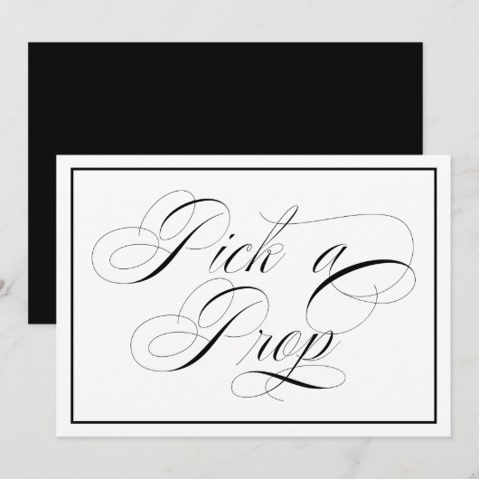Elegant Wedding Pick A Prop Sign (Voorkant / Achterkant)
