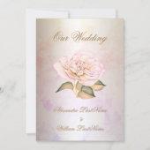 Elegant Wedding Pink Marble Roos Cream Kaart (Voorkant)