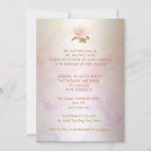 Elegant Wedding Pink Marble Roos Cream Kaart (Achterkant)