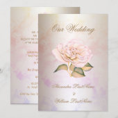 Elegant Wedding Pink Marble Roos Cream Kaart (Voorkant / Achterkant)