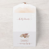 Elegant Wedding Pink tones Herfst Rustic All In One Uitnodiging (Buitenkant)