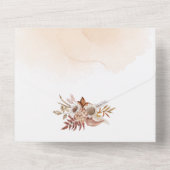 Elegant Wedding Pink tones Herfst Rustic All In One Uitnodiging (Achterkant)