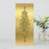 Elegant Wedding Place Cards, Gold Kaart (Staand voorkant)