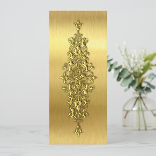 Elegant Wedding Place Cards, Gold Kaart (Staand voorkant)