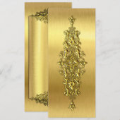 Elegant Wedding Place Cards, Gold Kaart (Voorkant / Achterkant)