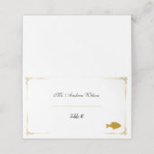 Elegant Wedding Place Cards with Meal Icons Plaatskaartje (Buitenkant ongevouwen)