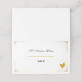Elegant Wedding Place Cards with Meal Icons Plaatskaartje (Buitenkant ongevouwen)