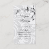 Elegant Wedding Planner Floral Leaf Silver Visitekaartje (Achterkant)