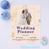 Elegant Wedding Planner Flyer | Modern Floral Desi (Enkel)
