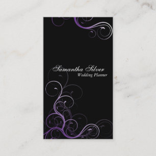 Elegant Wedding Planner Visitekaartje Paars Swirl
