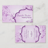 Elegant Wedding Planner Visitekaartje Pink Swirls (Voorkant / Achterkant)