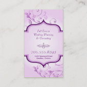 Elegant Wedding Planner Visitekaartje Pink Swirls (Achterkant)