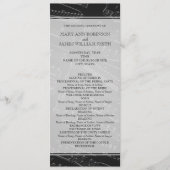 Elegant Wedding Program — Blad Muziek zwart Programmakaart (Voorkant)