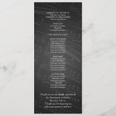 Elegant Wedding Program — Blad Muziek zwart Programmakaart (Achterkant)