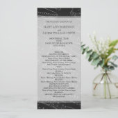 Elegant Wedding Program — Blad Muziek zwart Programmakaart (Staand voorkant)
